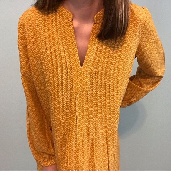 Old Navy Mustard Yellow and White Patterned Tunic Top Size Small - Picture 5 of 11
